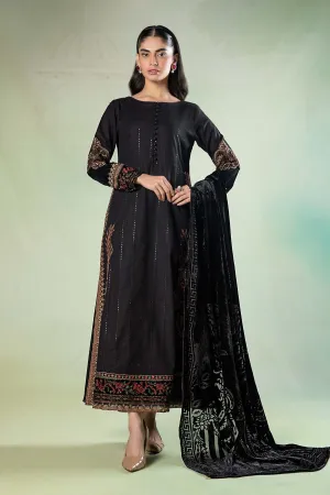 3 Piece Embroidered Khaddar Suit | DW-W24-146