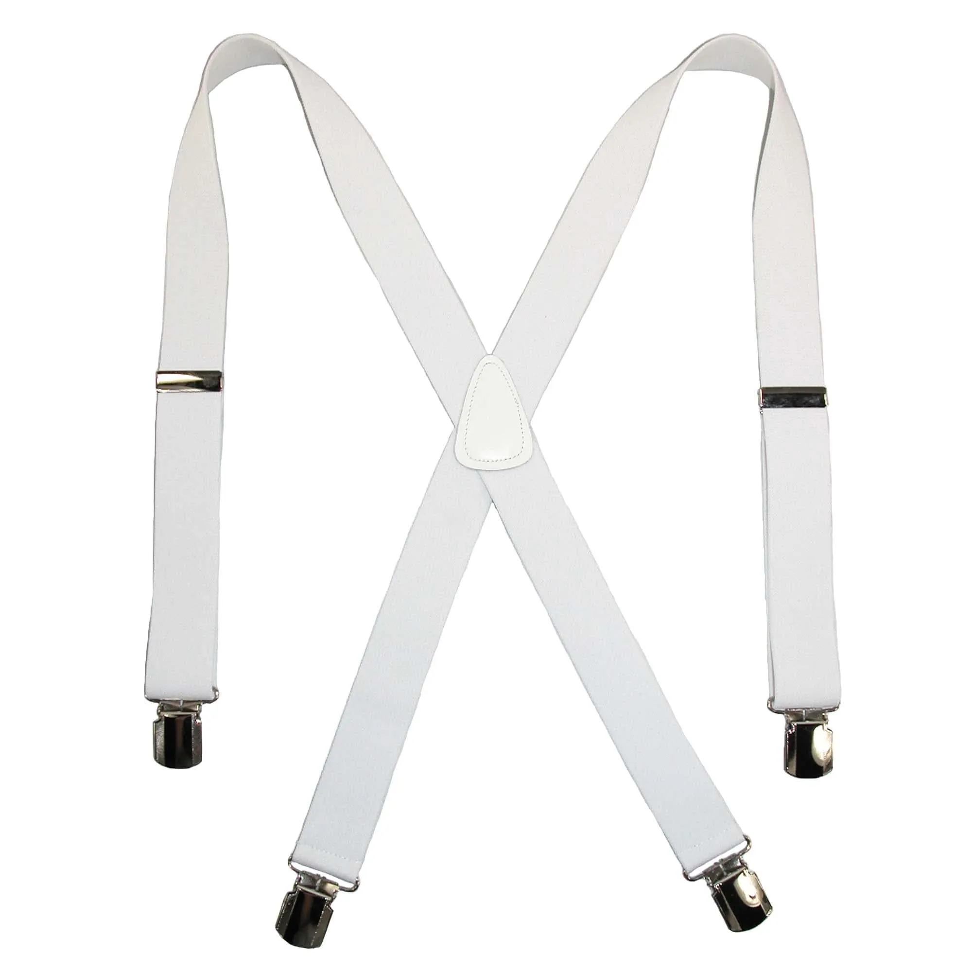 CTM® Men's Elastic with Anti Slip Pin Clip 1 1/2 Inch Solid Suspenders