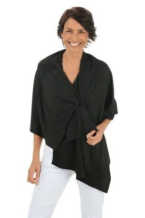 Faux Suede Shawl - Black