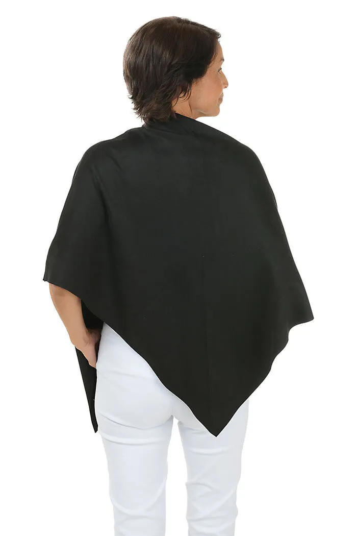 Faux Suede Shawl - Black