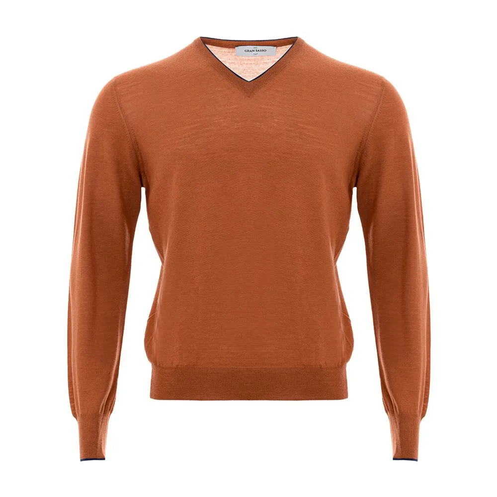 Gran Sasso Chic Orange Woolen Sweater for Sophisticated Men