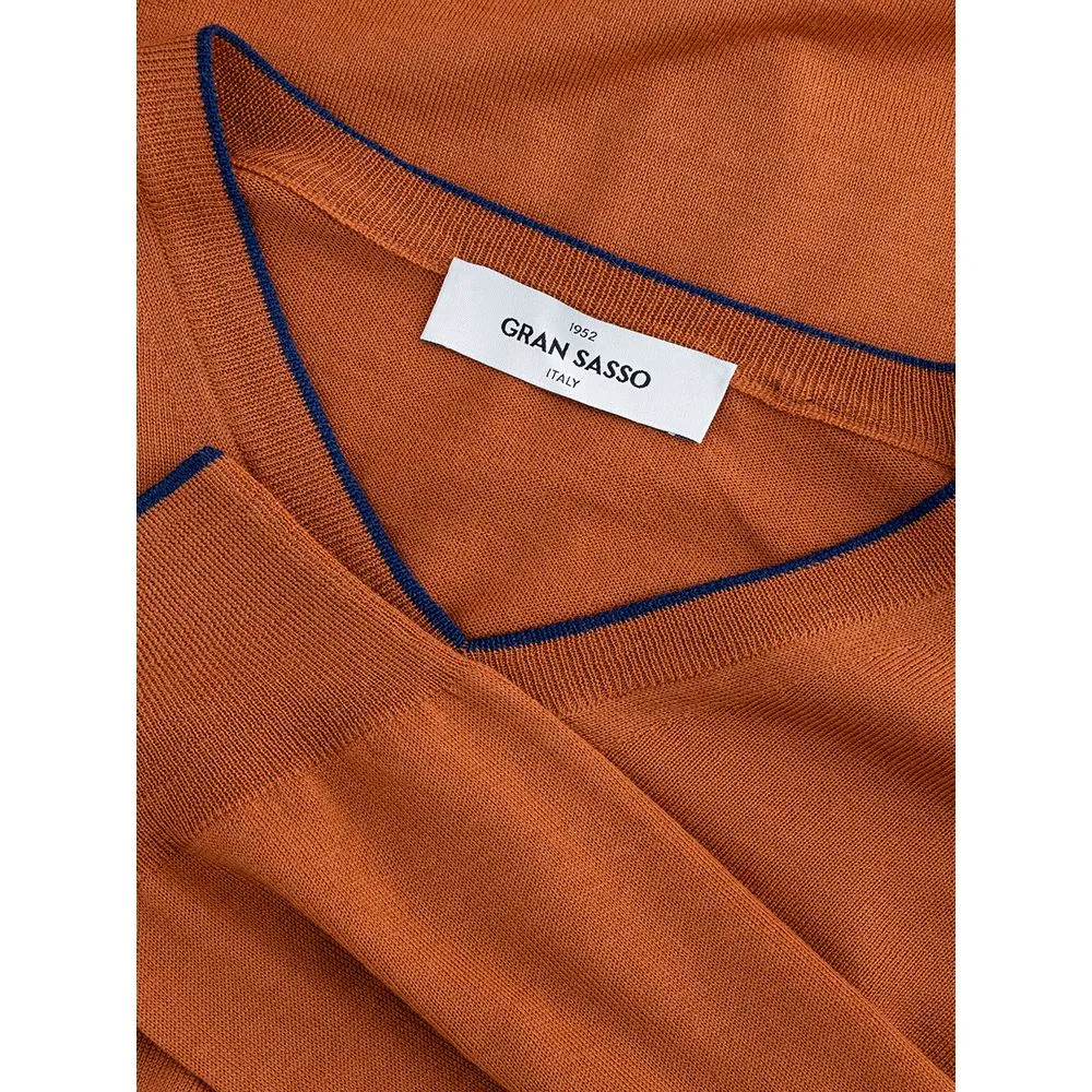 Gran Sasso Chic Orange Woolen Sweater for Sophisticated Men