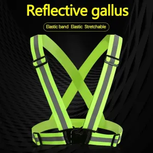 High Gloss Reflective Harness For Night Run Cycling Reflective Harness Elastic Elastic Belt For Sanitation Construction Reflecti