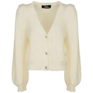 Imperfect Elegant V-Neck Cardigan with Golden Accents