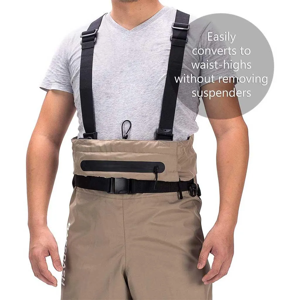 Khaki Convertible Breathable Wader - Stocking Foot