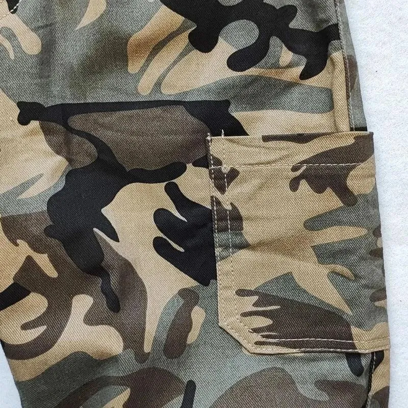 Kids Boys Casual Pockets Side Elastic Waist Camo Sports