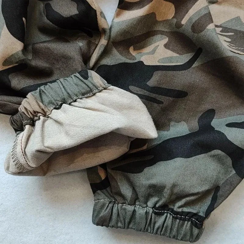 Kids Boys Casual Pockets Side Elastic Waist Camo Sports