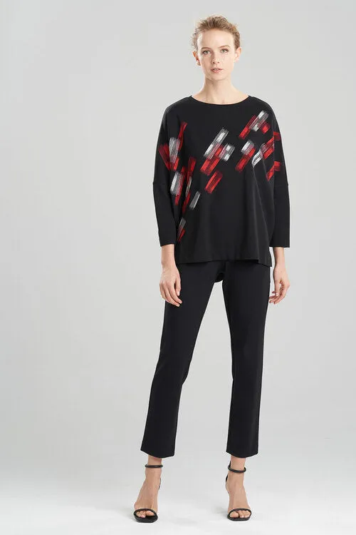 Light Weight Ponte Oversized Embroidered Tunic