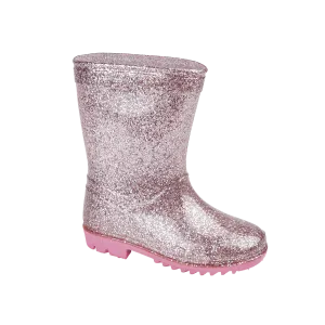 LJ & R Girls Glitter Gem Wellington Pink