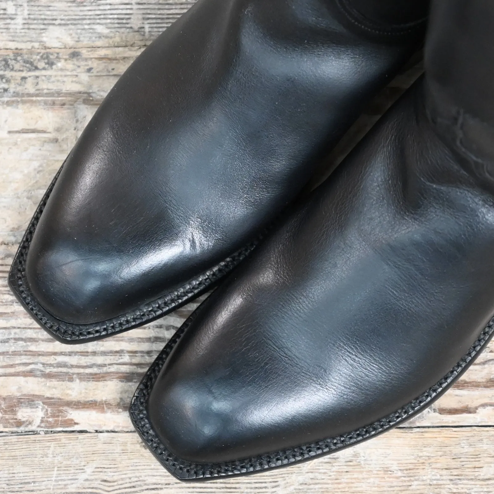 Lucchese Ladies 17" Classic Lieutenants Boot W/Side Buckles In Black Leather