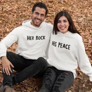 Matching Set: His Rock & Her Peace Sweatshirts - Gift for Couples, Boyfriend & Girlfriend Outfit