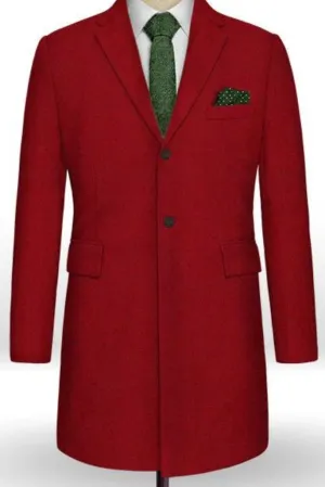 Men Trench Woolen Red Coat Stylish Winter Tweed Jacket Casual long Coat Vintage Gift For Him