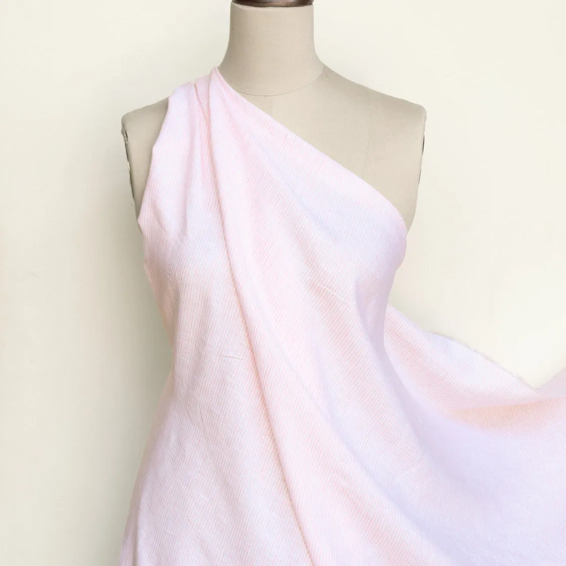 Messina Stripe Linen - Pink/White