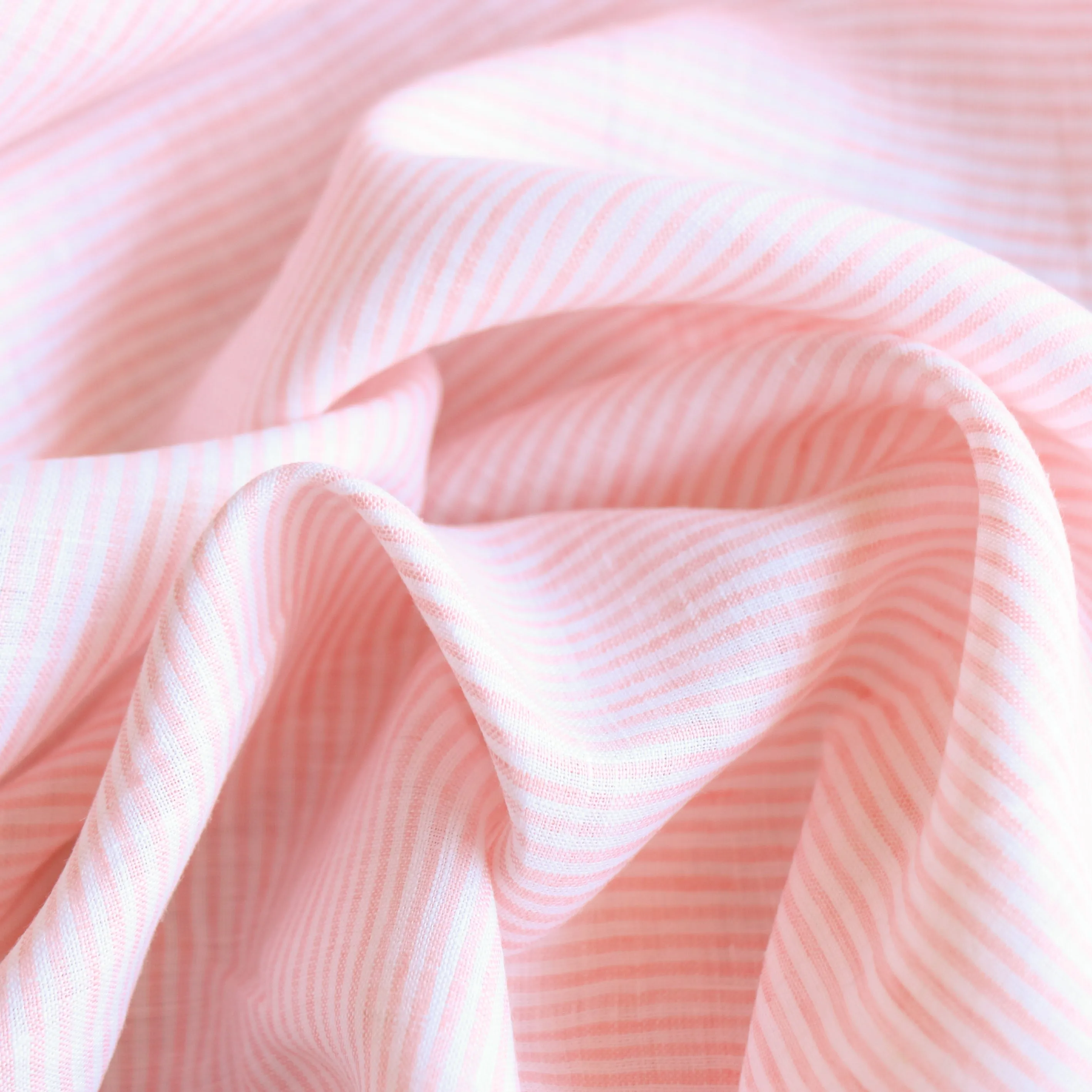 Messina Stripe Linen - Pink/White