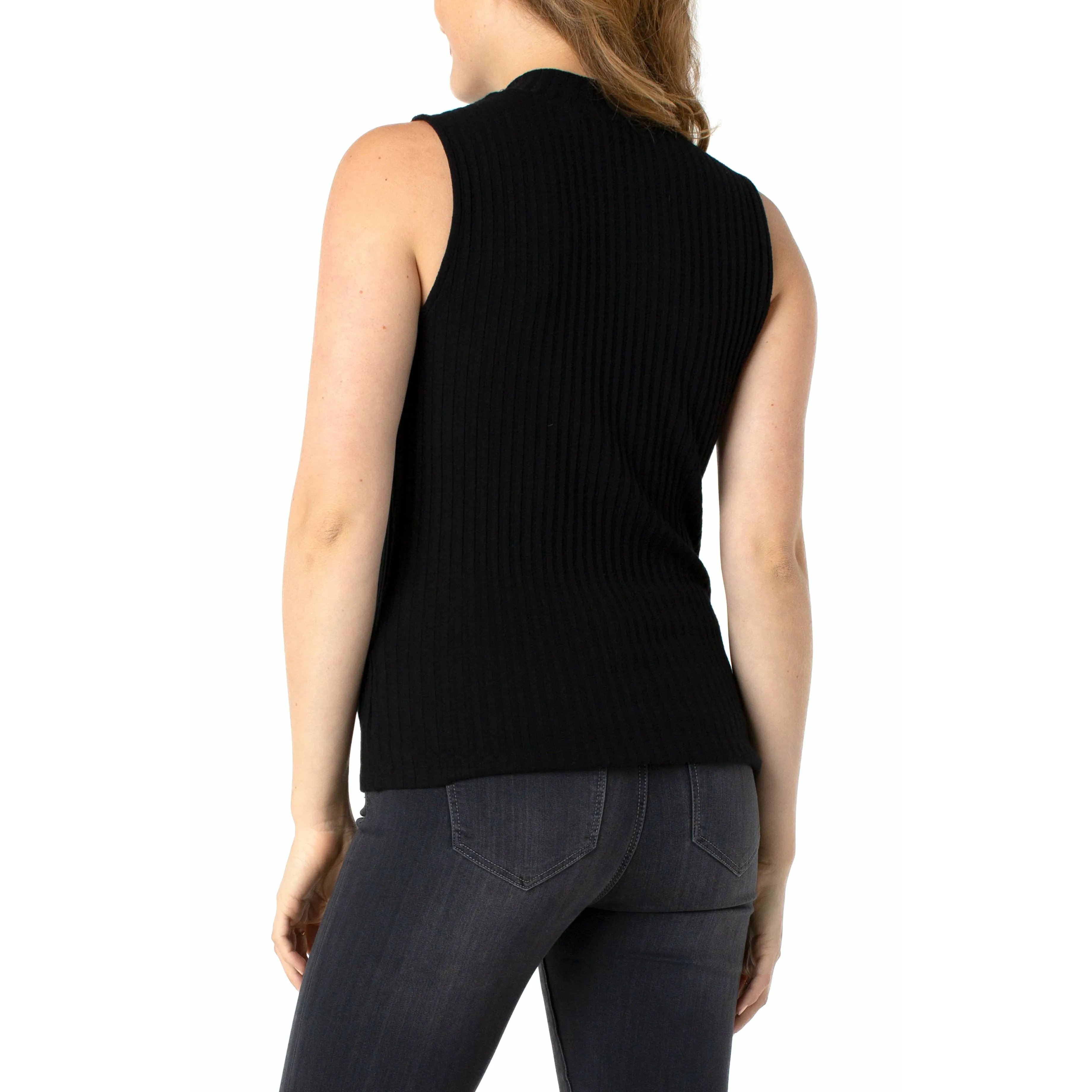 Mock Neck Sleeveless Knit Top