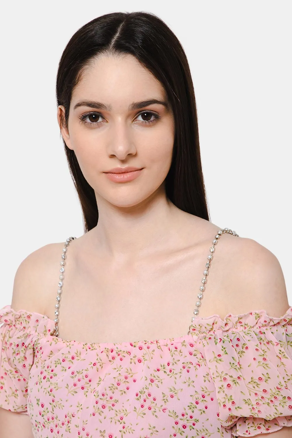 Naidu Hall Intimacy Pearl with Crystal Metal Detachable Bra Strap