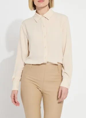 Parker Button Down in Light Almond