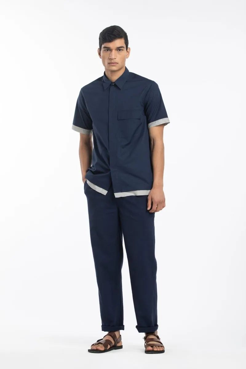 Pleated Pant- Navy