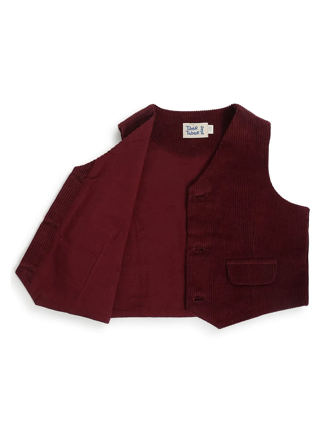 Pre-Order: Boy Little Gentleman Waistcoat - Maroon