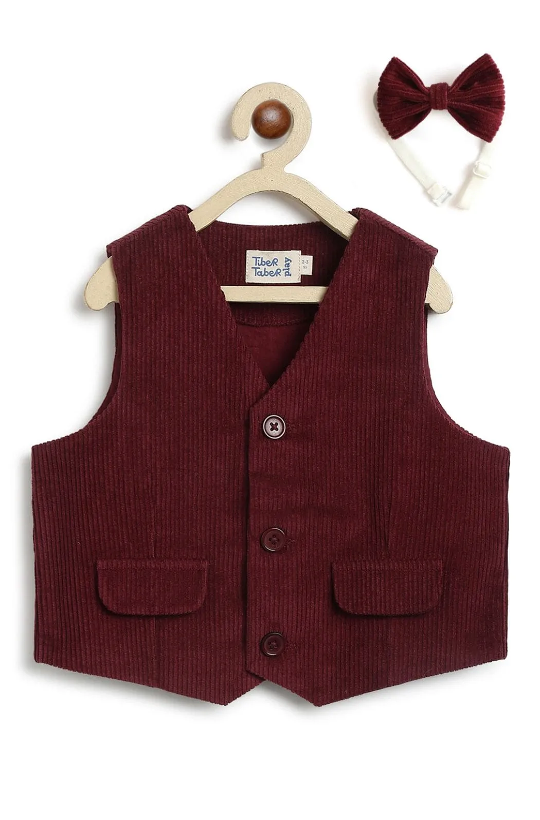 Pre-Order: Boy Little Gentleman Waistcoat - Maroon