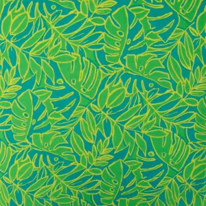 Printed Cotton Voile - KATIA - Leafs - Green