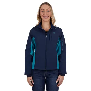 Pure Western Womens Tracy Soft Shell Jacket Navy/Aqua