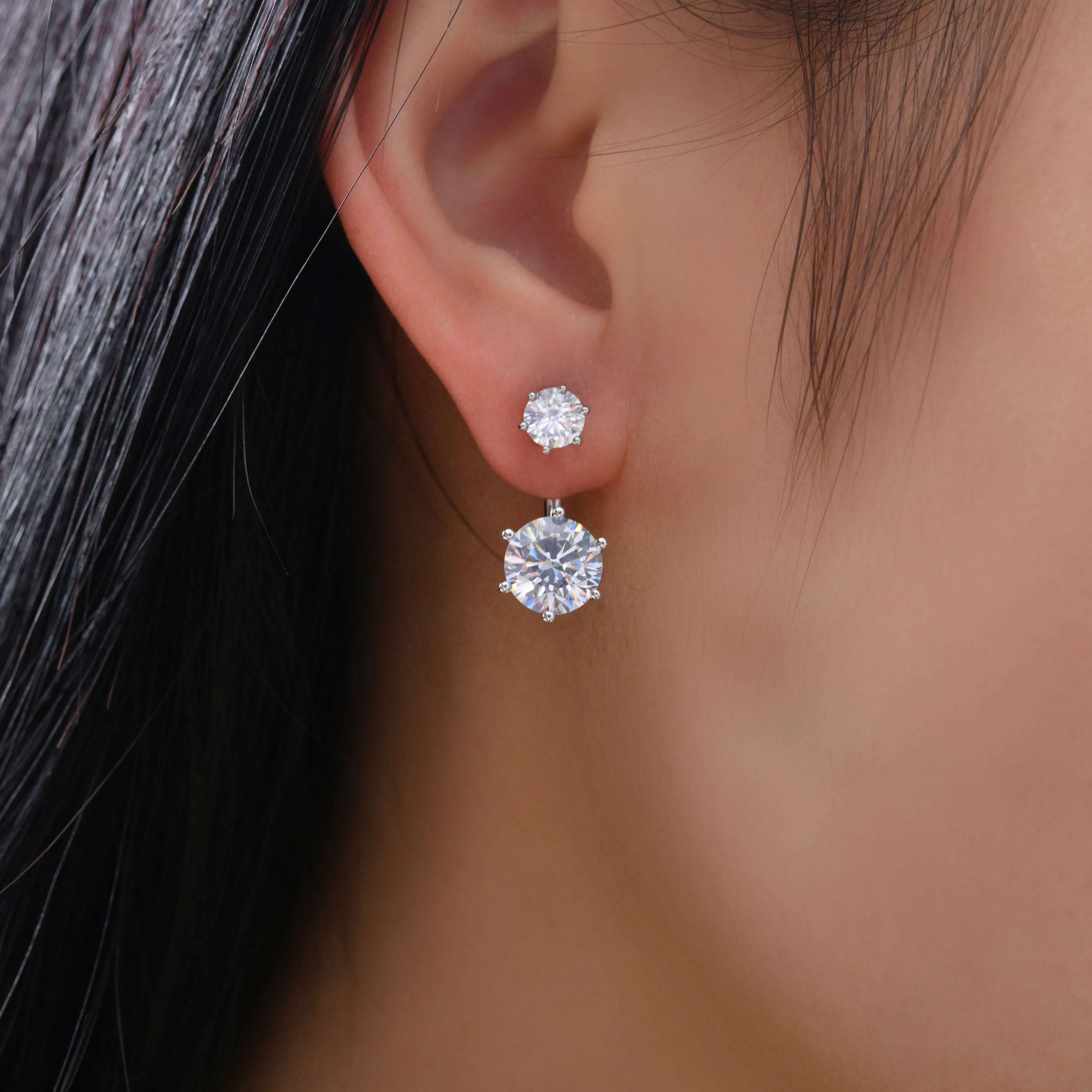 Reflejo 2.50 Carat Earrings Studs and Jackets Set