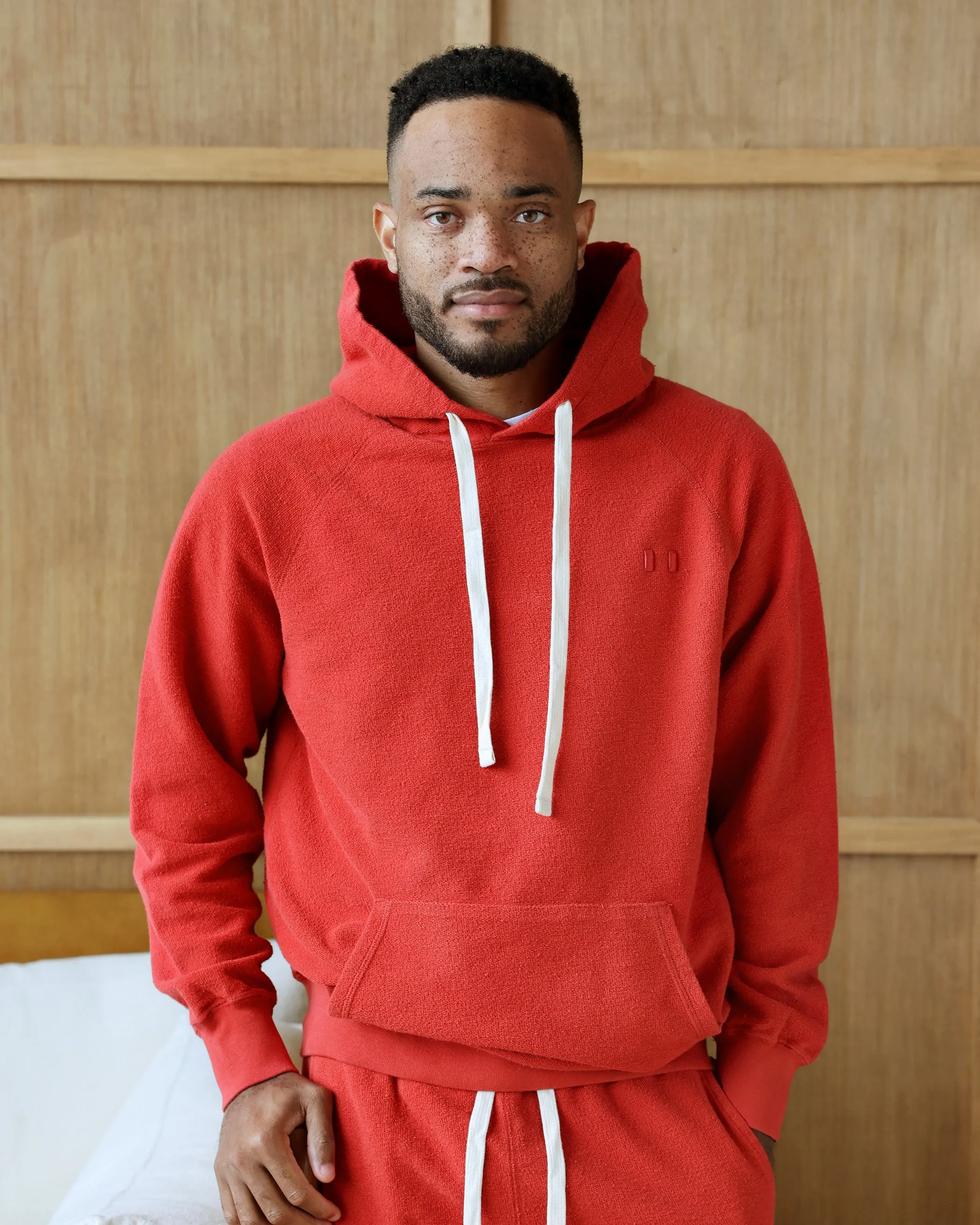 Reverse French Terry Hoodie Red - Unisex