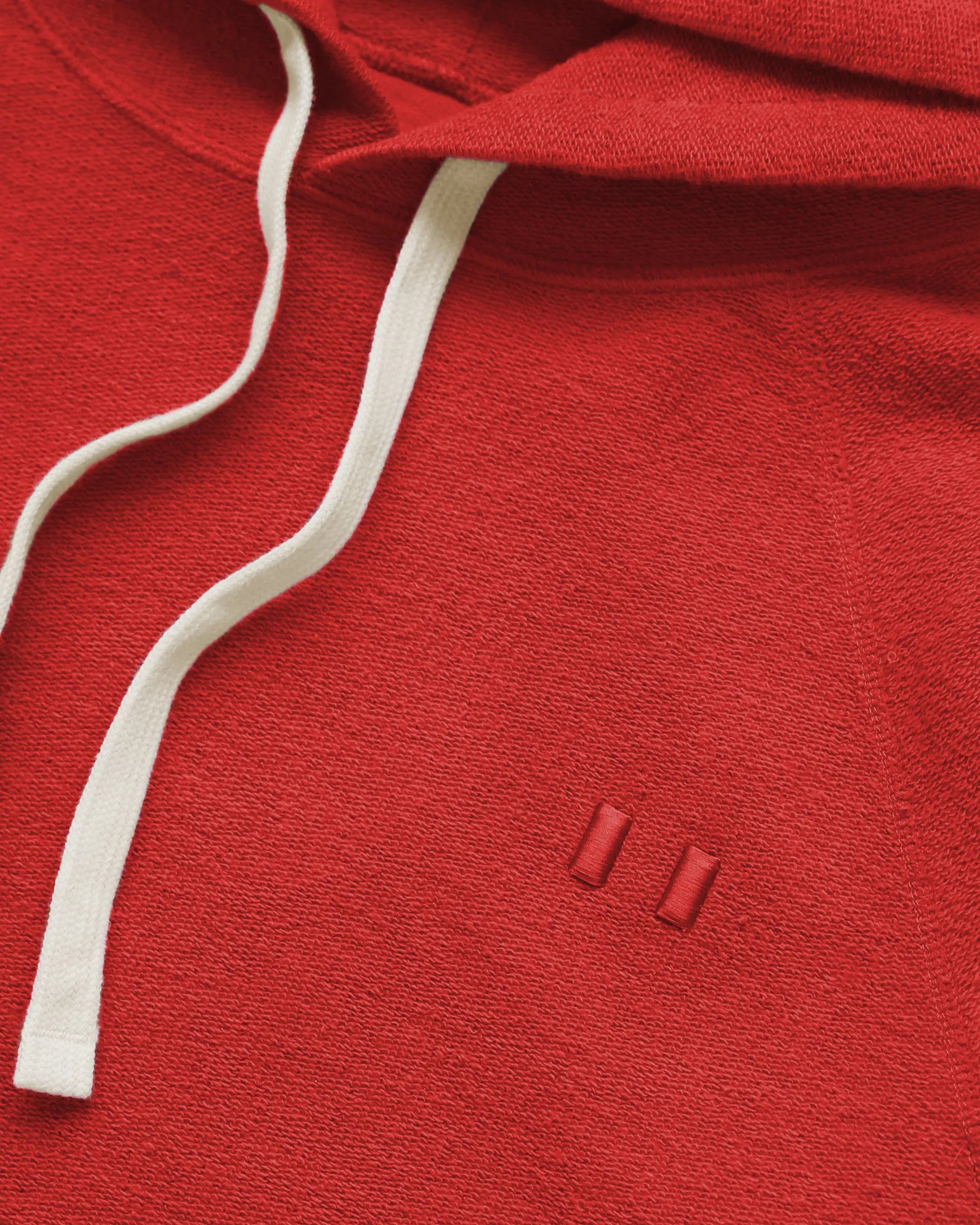 Reverse French Terry Hoodie Red - Unisex