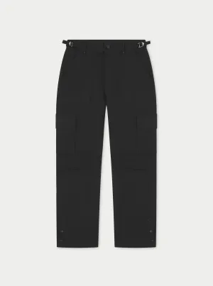 RIPSTOP RELAXED CARGO TROUSERS - BLACK