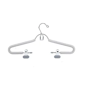 SANSHI Grey Stackable Pants Hangers Skirt Hanger Storage Organizer With Adjustable Clips 3pcs