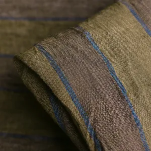 Selkie Stripe Moss/Fennel Linen Gauze