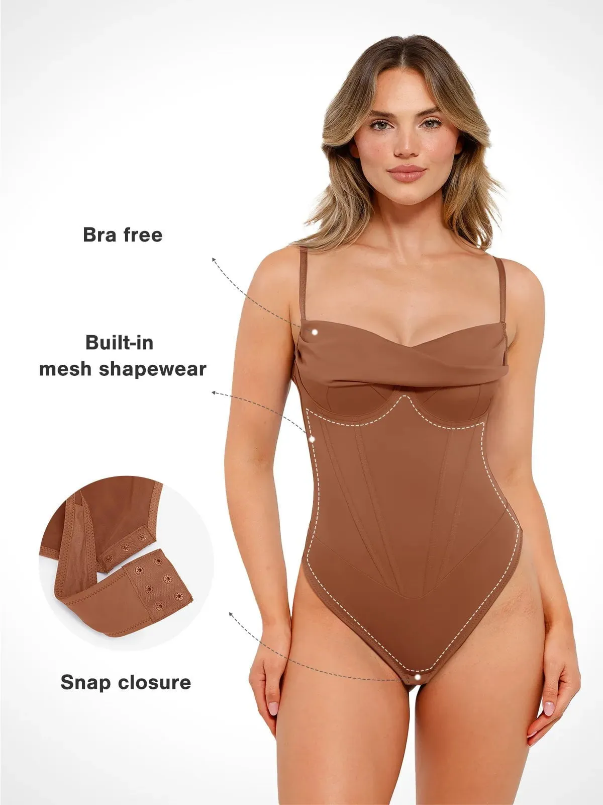 Shapewear Draped Bust Hourglass Corset Bodysuit