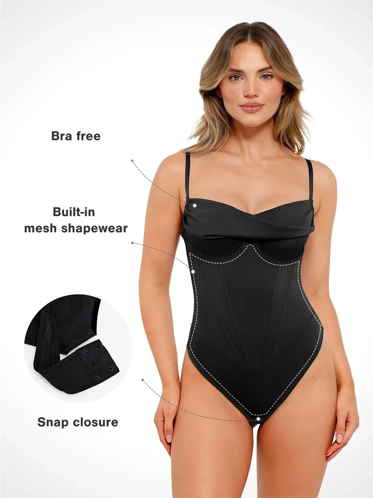 Shapewear Draped Bust Hourglass Corset Bodysuit