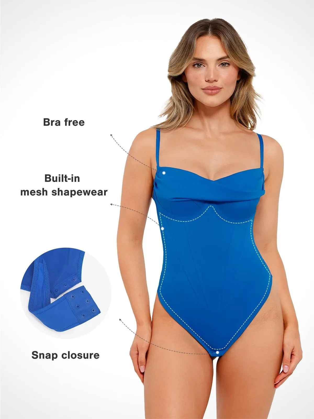 Shapewear Draped Bust Hourglass Corset Bodysuit