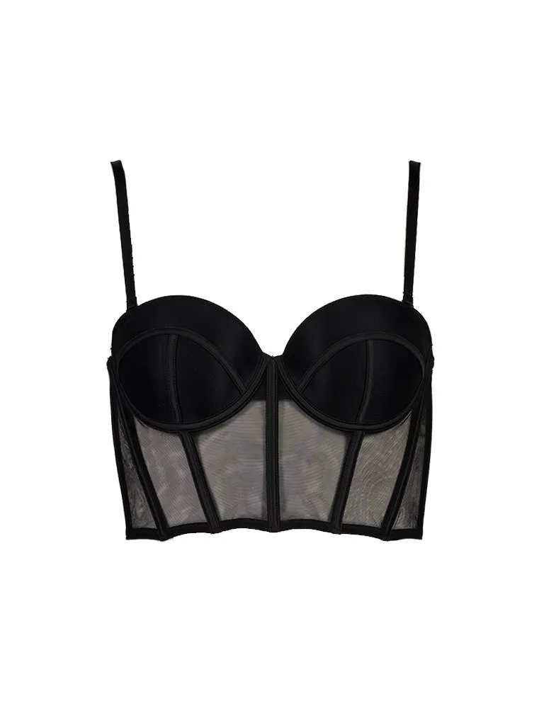 Simone Bra Bustier Mesh Black