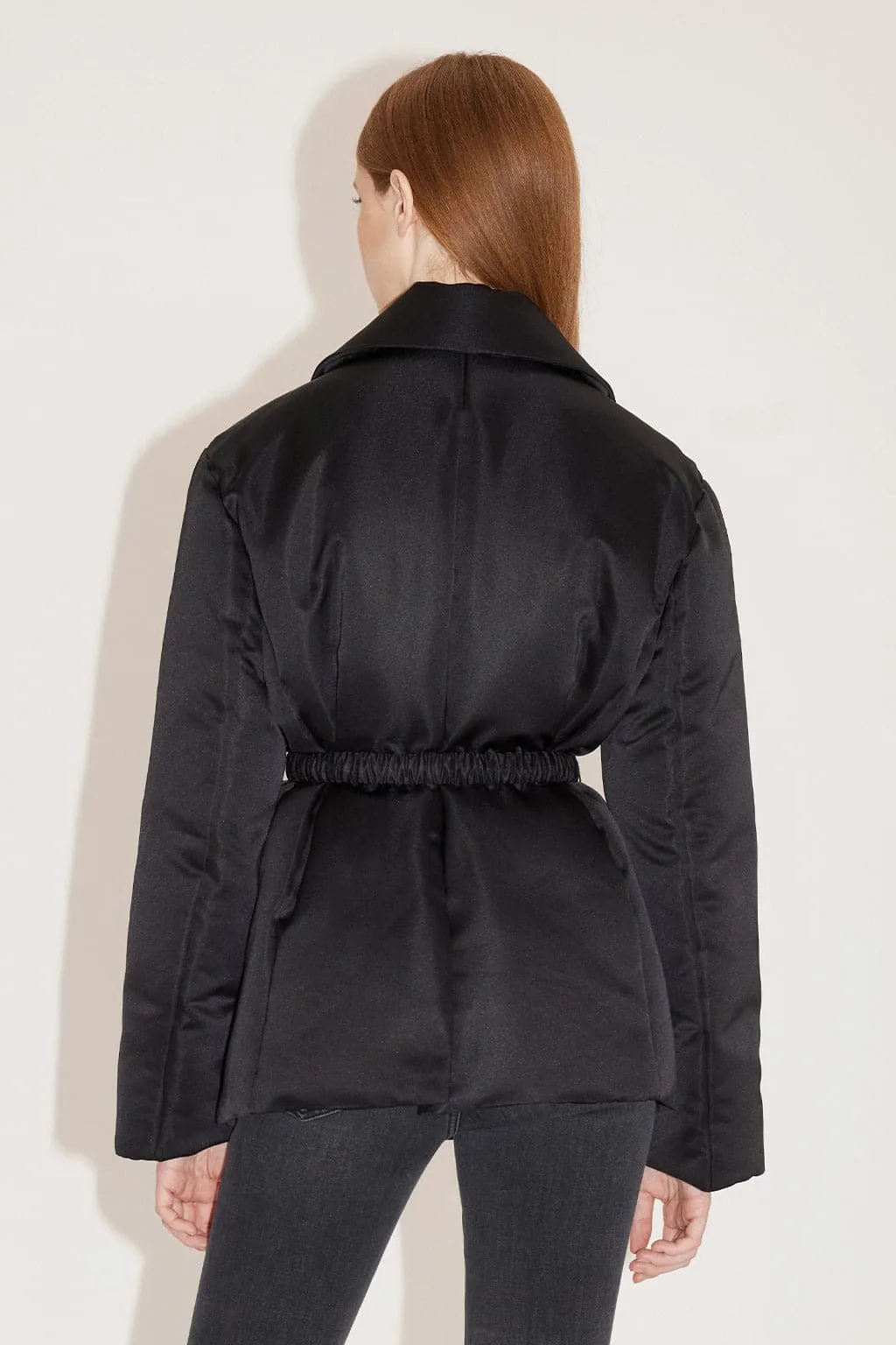 Suit Collar Down Jacket With Belted