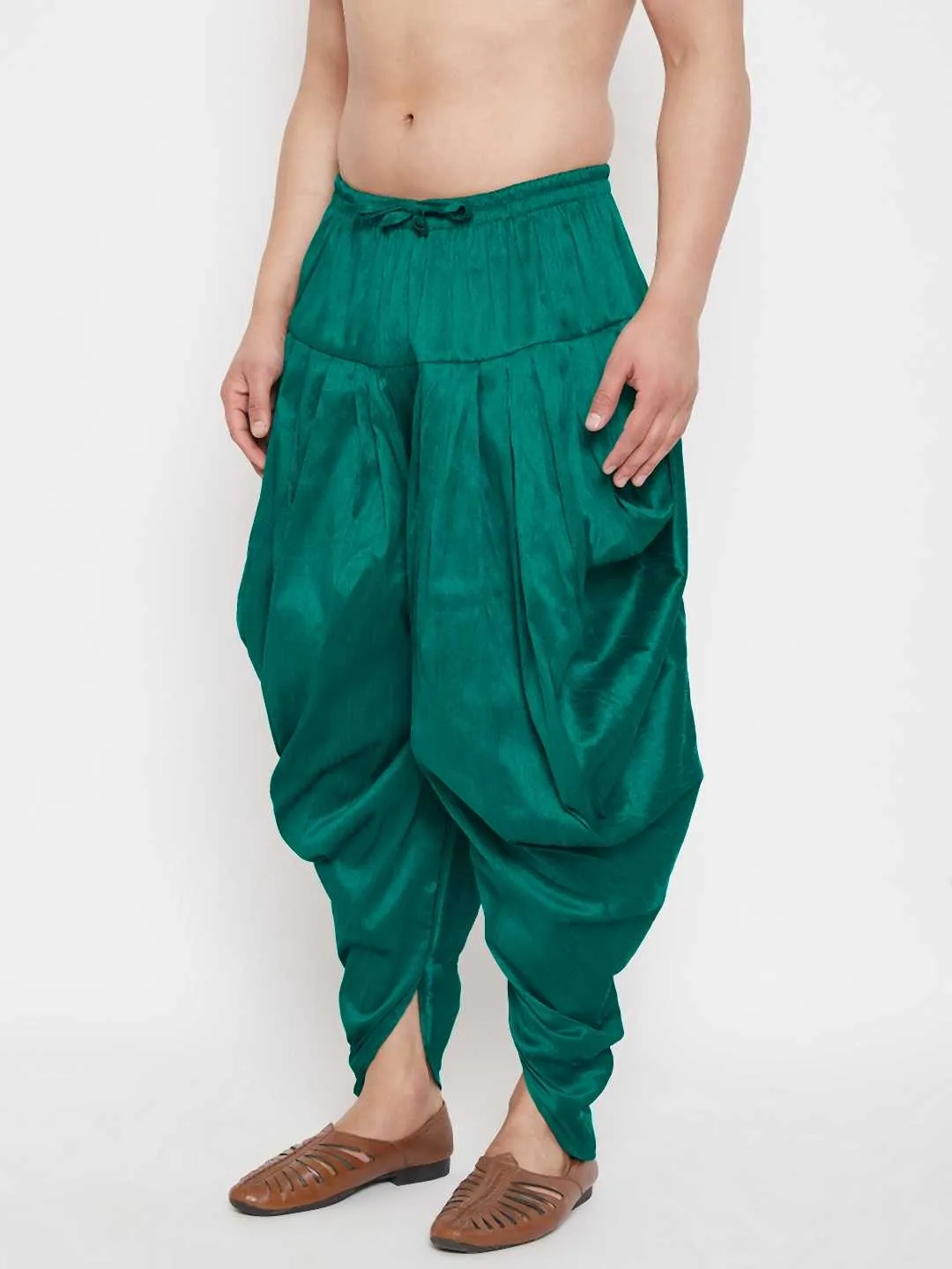 VM BY Vastramay Men's Green Dhoti Pants