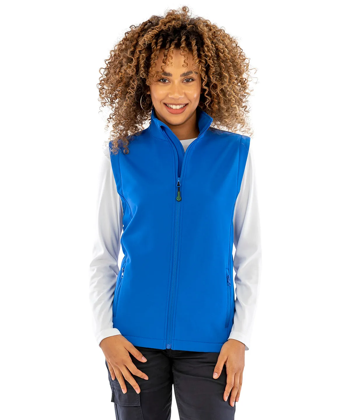 Womens recycled 2-layer printable softshell bodywarmer | Navy